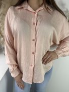 Oversize fazonú, nem rugalmas anyagú ing. (S-L méretre ajánljuk.)