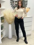 Extra rugalmas anyagú, magas, gumis derekú, kényelmes, csinos, zsebes nadrág övvel. (S-XL méretre ajánljuk.)