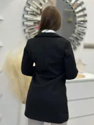 Elegáns, bélelt, szövetkabát