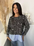 Lenge fazonú, rugalmas, puha, alul ingbetétes, kötött felső. (S-XL méretre ajánljuk.)