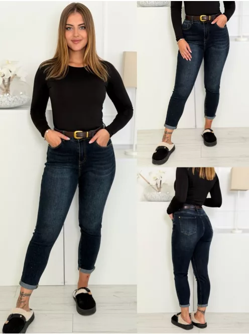 Mom fit farmernadrág övvel