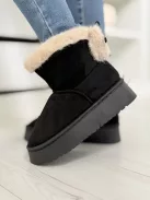 Velúr hatású bokacsizma