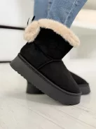 Velúr hatású bokacsizma