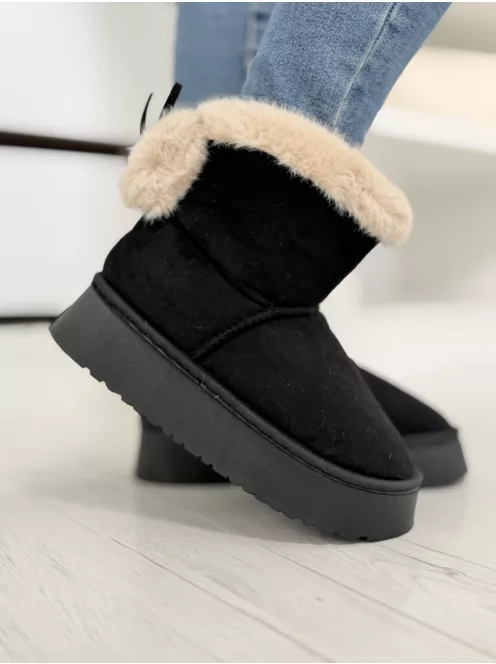 Velúr hatású bokacsizma