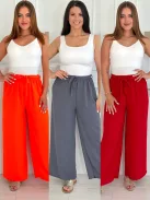 Lenge fazonú, magas, gumis derekú, nem rugalmas anyagú, megkötős nadrág. (S-L méretre ajánljuk.)