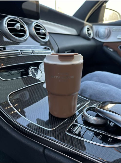 Rozsdamentes acél termosz, levehető akasztóval. 360 ml.