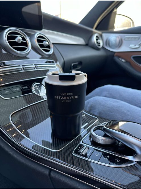 Rozsdamentes acél termosz, levehető akasztóval. 360 ml.