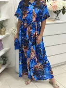 Lenge fazonú, nem rugalmas anyagú, maxi ingruha. (M-XL méretre ajánljuk.)