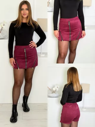 Velúr hatású skort