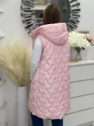 Fényes, steppelt hosszú mellény