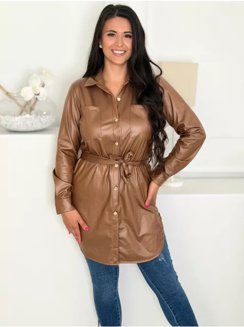 Megkötős, műbőr tunika