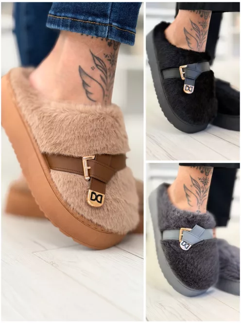 Szőrmés utcai papucs
